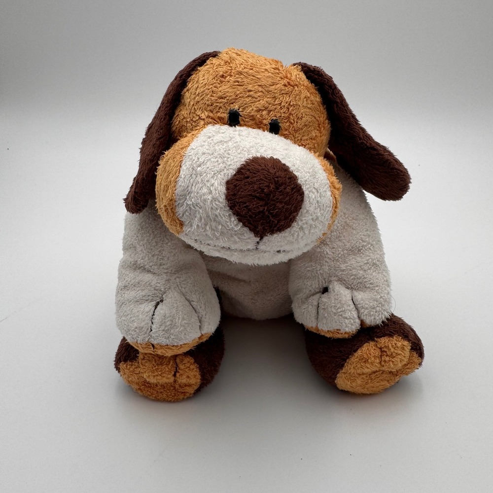 Ty Pluffies Digger the Dog Brown Cream Plush Stuffed Animal Baby Toy Tylux 2005